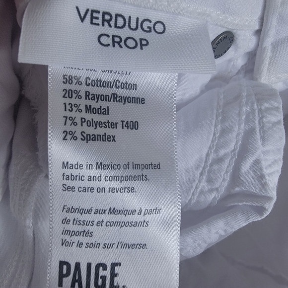 ANTHROPOLOGIE PAIGE Verdugo Crop white skinny jeans Size 25 distressed - Picture 10 of 10